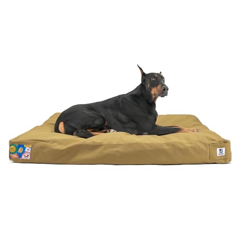 Sytopia Hundebett, 106,7 cm, kaufest, unzerstörbares Canvas-Haustierbett, Größe XL, wasserdicht, waschbar, abnehmbarer Bezug, extra großer Hund für drinnen und draußen, für Käfige, Terrasse, von Sytopia