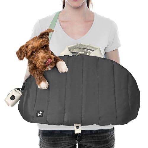 Sytopia Hundetasche Tragetasche für kleine und mittelgroße Hunde, wasserdicht und waschbar, Reise-Haustier-Geldbörse bis zu 11,3 kg, Autositz & Bett, verstellbare Leinen, Monet Grau von Sytopia