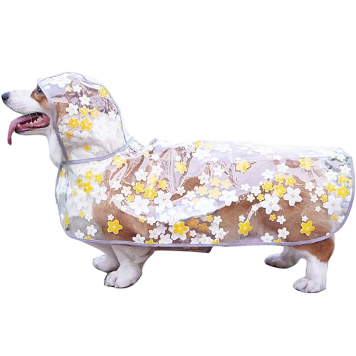 Hunde-Regenmantel, wasserdichte Hunde-Regenjacke, reflektierender Hunde-Regenmantel für große, mittelgroße und kleine Hunde, Poncho, Hunde-Kapuzenpullover von T'CHAQUE