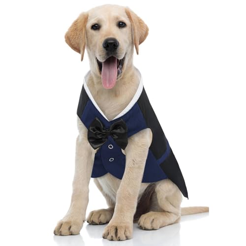 Hunde-Smoking, formelles Hunde-Fliege, Hochzeits-Outfit, sanfter Hunde-Smoking-Weste für große, mittelgroße und kleine Hunde, Hochzeitskleidung, Hemd, Welpenkleidung, Halloween, Geburtstagsparty, von T'CHAQUE