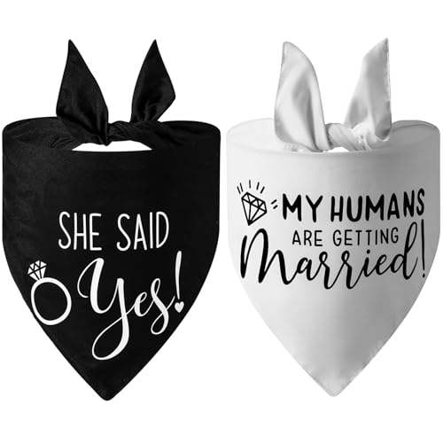 Hundehalstuch, Verlobungsgeschenk, Aufschrift "My Humans are Getting Married", Hundehalstuch, Foto-Requisite, Hochzeitsliste, Geschenke für frisch verlobte Paare, Brautparty, Hunde-Hochzeits-Outfit, von T'CHAQUE