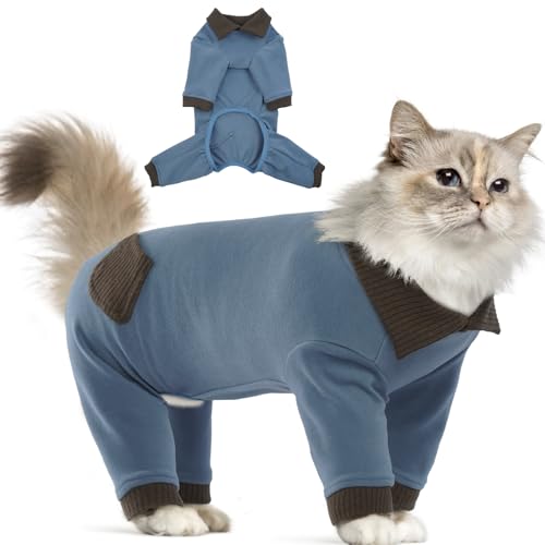 Klebrige Katzen-Kleidung, professioneller Katzen-Genesungsanzug, verhindert Haarausfall, Katzen-Shirt-Outfit, weiche Kätzchen-Kleidung, Katzen-Pyjama, Kostüme nur für Katzen, Einteiler für Katzen nach von T'CHAQUE