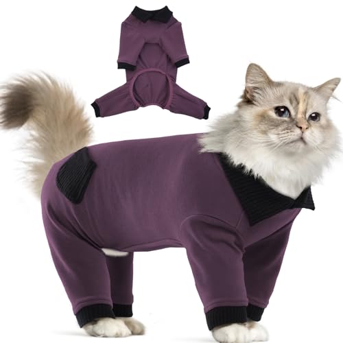 Klebrige Katzen-Kleidung, professioneller Katzen-Genesungsanzug, verhindert Haarausfall, Katzen-Shirt-Outfit, weiche Kätzchen-Kleidung, Katzen-Pyjama, Kostüme nur für Katzen, Einteiler für Katzen nach von T'CHAQUE