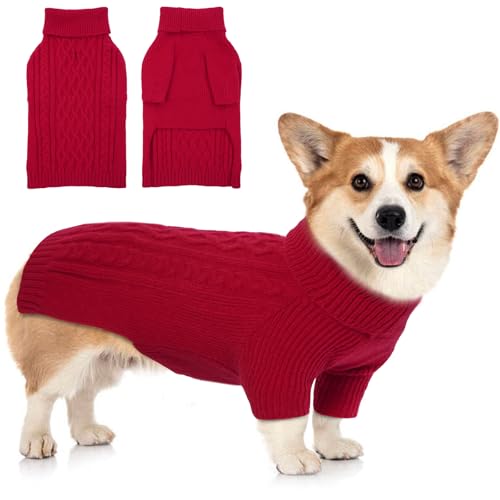 Pullover für kleine Hunde, Weihnachtspullover für kleine Hunde, Mädchen, Jungen, Rollkragenpullover für kaltes Wetter, gestrickter Welpenpullover, Winterkleidung, Chihuahua, Yorkie, Teetasse von T'CHAQUE