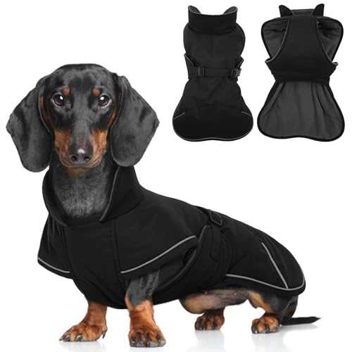 T'CHAQUE Fleece-Hundejacke für den Winter, warm, Hunde-Kapuzenmantel, Dackelkleidung von T'CHAQUE