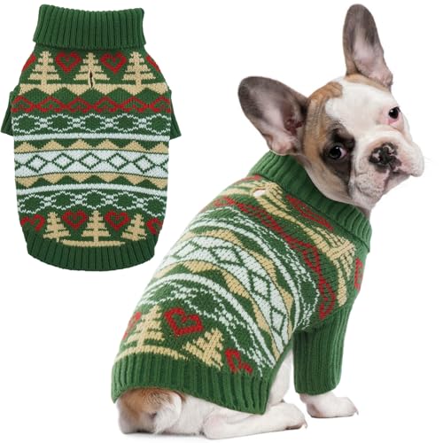 T'CHAQUE Hundepullover für kleine und mittelgroße Hunde, Rollkragenpullover, dicker Weihnachtspullover, Haustierkleidung, warmer Weihnachtspullover, Haustier-Urlaubssweatshirt für Chihuahua, Dackel, von T'CHAQUE