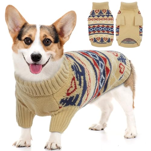 T'CHAQUE Hundepullover für kleine und mittelgroße Hunde, Rollkragenpullover, dicker Weihnachtspullover, Haustierkleidung, warmer Weihnachtspullover, Haustier-Urlaubssweatshirt für Chihuahua, Dackel, von T'CHAQUE