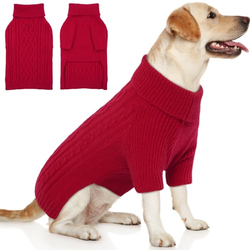 T'CHAQUE Hundepullover, warmer Pullover, Rollkragenpullover für kleine Hunde, mittelgroße Hunde, große Hunde von T'CHAQUE