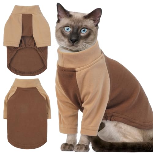 T'CHAQUE Sphynx Katzenpullover, Katzenpullover nur für Katzen, haarloses Katzen-Shirt, weiche Kätzchen-Kleidung, niedlicher Katzen-Pyjama, Haustierkleidung mit Ärmeln, Pullover, Katzen-Shirt, von T'CHAQUE