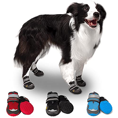 Hundestiefel, atmungsaktive Sicherheitsschuhe für heißen Bürgersteig, verstellbare, rutschfeste Stiefel im Sportstil für kleine Hunde, verhindern versehentliche Verletzungen an Hundepfoten (4 Stück) von T-Nonix