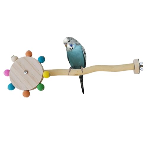 Bird Roller Toy - Bird Stand Barch Toy - Wood Rotate Fun Toy, Natural Wooden Cage Accessory, Stand Barch Toy for Wellensittich, Sittich, Nymphensittich, Conure von TABSIRAH