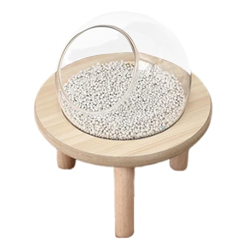 TABSIRAH Hamster Sand Badebox - Transparenter Anti-Splash Sand Badbehälter - Sandbadebox für Hamster - Süße Badewanne mit Holzständer - Wiederverwendbare Badebox für Kleintiere von TABSIRAH