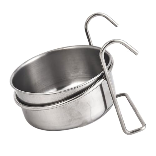 Vogelfutterschalen-Set | Edelstahl Papageien-Futterbecher mit Klemmhalter | Haustier Futter Wasser Schalen | Haustier Vogel Futter Fütterung und Trinken Hängende Tasse Klemmhalter für Vogelfutterschalen-Set | Edelstahl Papageien-Futterbecher mit Klemmhalter | Haustier Futter Wasser Schalen | Haustier Vogel Futter Fütterung und Trinken Hängende Tasse Klemmhalter für von TABSIRAH