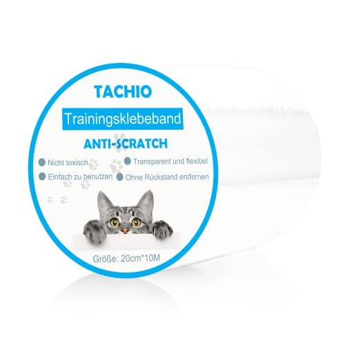 Kratzschutz TACHIO Katzen Anti Kratz Tape 20cmx10m Trainingsklebeband Kratzfolie Möbelschutz Übungsband Oberflächenschutz für Möbel Couch Sofa Tür Tisch von TACHIO