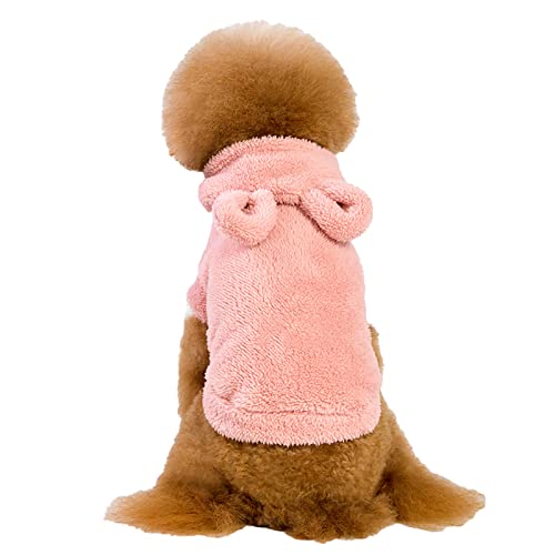 Basic Dog Hoodie - Haustier Pullover Hund Winter Mantel Kleidung für Kätzchen Katzen Welpen Hunde (M, Rosa) von TAHUAON