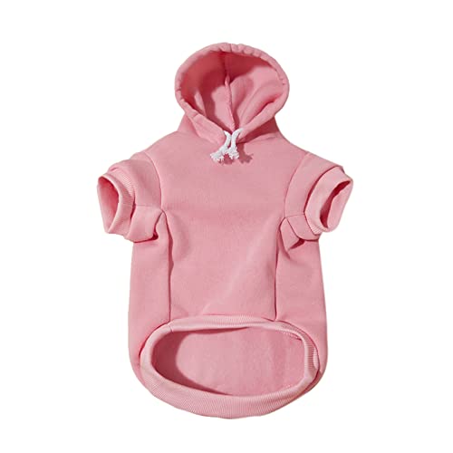 Hunde-Kapuzenpullover, warmer Hundepullover, bequemer Hundepullover, Haustier, Winter, warmer Mantel für kleine Hunde (XS, Rosa) von TAHUAON