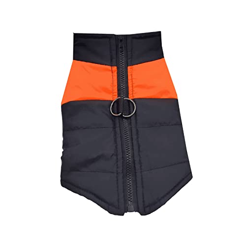 Hundemantel Winter Haustier Jacke Weste Warme Hundejacke Winter Clothe Jacke Mantel Wärmer Baumwolle für Kleine Mittlere Hunde Orange 5XL von TAHUAON