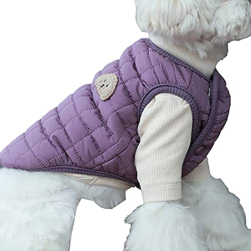 Hundemantel für kleine Hunde, wasserdicht, warm, Welpenjacke für den kalten Winter, Violett, Größe S von TAHUAON