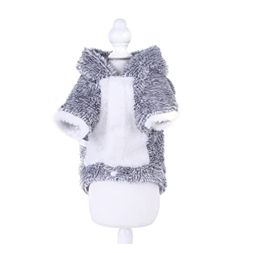 Mädchen Hund Kleidung Teddy Bomei Winter Kleidung Haustier Hund Warme Jacke Kleine Hund Winter Kleidung Grau (L) von TAHUAON