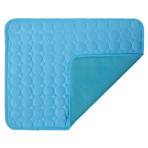 TAHUAON Hundekühlmatte Große Kühlmatte Sommer Haustierbett für Hunde Katzen Zwinger Pad Atmungsaktive Haustier Selbstkühlende Decke Hundebox Schlafmatte Maschinenwaschbar 【40 * 30-XS Dunkelblau】 von TAHUAON