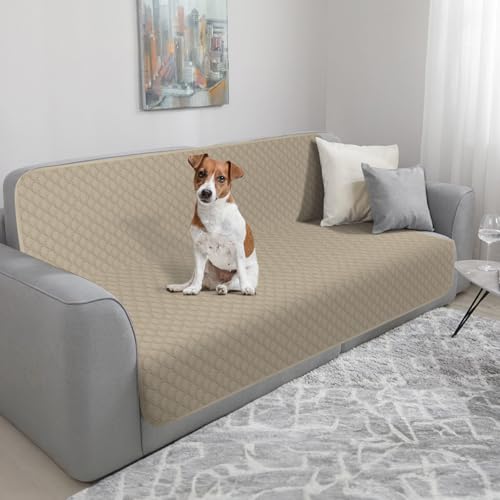 TAIKURA wasserdichte Hundedecke, Hundedecken rutschfeste Hundematte Robuste Katzendecke Wiederverwendbare, kann als Schutz für Sofa, Bett, Autositz, Waschmaschine waschbar(Khaki, 137 x 208cm) von TAIKURA