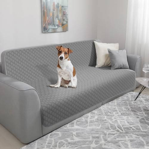 TAIKURA wasserdichte Hundedecke, Hundematte rutschfeste Hundedecken Robuste Katzendecke Wiederverwendbare, kann als Schutz für Sofa, Bett, Autositz, Waschmaschine waschbar(137 x 208cm, Dunkelgrau) von TAIKURA