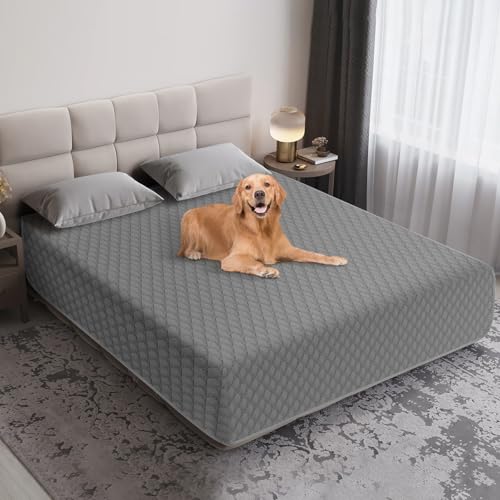 TAIKURA wasserdichte Hundedecke, Hundematte rutschfeste Hundedecken Robuste Katzendecke Wiederverwendbare, kann als Schutz für Sofa, Bett, Autositz, Waschmaschine waschbar(208 x 259cm, Dunkelgrau) von TAIKURA