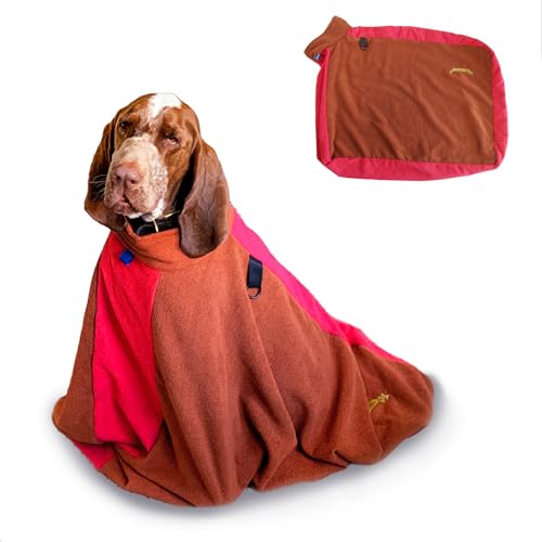 TAIL BLAZERS™ Hochwertiger Hunde-Trockensack hält Ihre Hunde trocken und warm nach dem Baden oder Spazierengehen. Schützt Zuhause und Auto vor Nässe und Schlamm. Extra weiche Mikrofaser-Handtuchtaschen. Bade- und Waschzubehör, Größe XL/Braun von TAIL BLAZERS