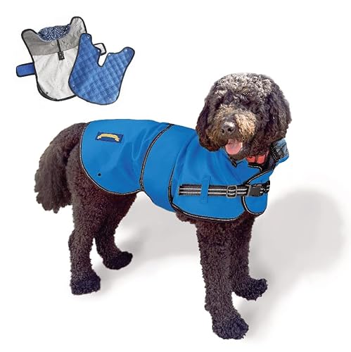 TAIL BLAZERS™ Hundemantel für alle Jahreszeiten, hochwertig, mit abnehmbarem Steppfutter, wasserdicht, winddicht, atmungsaktiv, verstellbar, Geschirrschlitz, 2-in-1 Hundejacke + Hundemantel (S) von TAIL BLAZERS