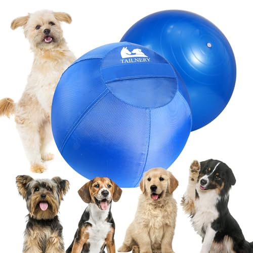 Herding Ball für Hunde, 45,7 cm, robuster Hundehüttenball mit Abdeckung, doppelter Schutz mit Klettverschluss, ideal für kleine bis mittelgroße Hunde, australische Schäferhunde, Blue Heelers, von TAILNERY