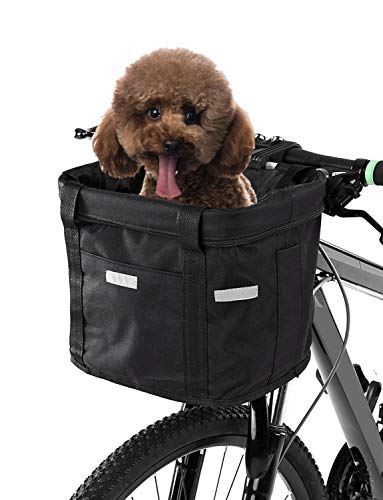 Fahrradkorb hinten, zusammenklappbarer Fahrradlenkerkorb, abnehmbare Fahrradrahmentasche, Tasche für Haustiere, Hunde und Katzen, für Lenker, Tragkraft 10 kg von TAIYUESHAN