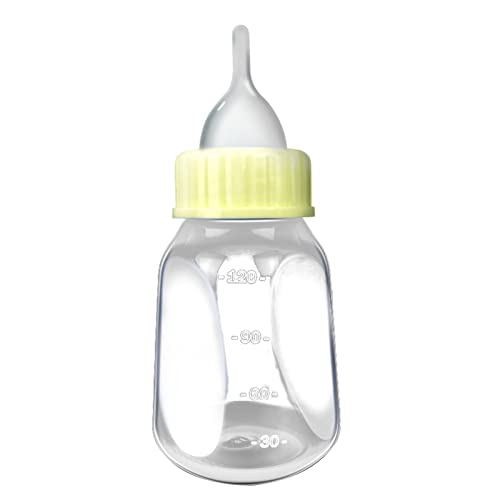 TAKOXIA 4 Stück Haustier-Futterflaschen für Neugeborene, kleine Tiere, Milchflasche für zehn Welpen, Stillnippel, Reinigungsbürste, 118 ml von TAKOXIA