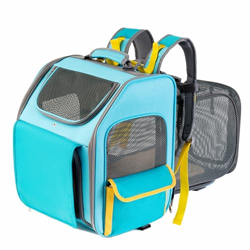 TAKOXIA Ausziehbarer Rucksack, große Kapazität, Katzentasche, Haustier-Rucksack, Hunde, Reisetasche, atmungsaktive Tasche von TAKOXIA