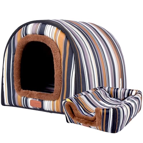 TAKOXIA Bett für den Innenbereich, kleines Hundebett, warmes Bett, Haustierzelt, Bett, Kätzchenhöhle, dickes Kissen, Innenkätzchen von TAKOXIA