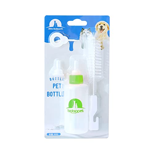 TAKOXIA Haustier-Milchflasche Hund zum Füttern Flasche Welpe zehn Futterspender mit Reinigungsbürste Stillen für S Hand Fütterung Haustier von TAKOXIA