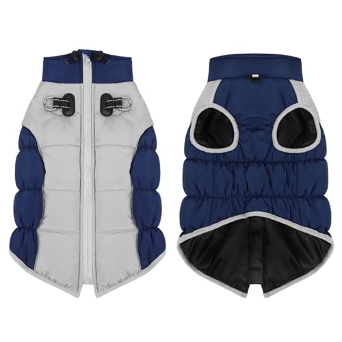 TAKOXIA Haustier-Winter-Overall für Hunde, 2 Beine, Welpen, winddicht, mit Leinenhaken, warmer Mantel, dickes Futter, für kleine Hunde von TAKOXIA