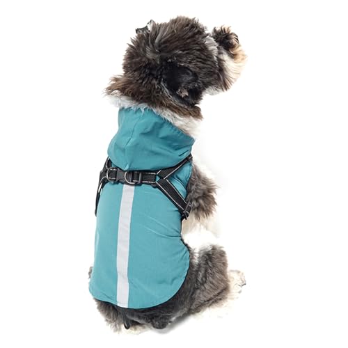 TAKOXIA Hunde-Regenmantel, reflektierend, wasserdicht, für alle Jahreszeiten, Haustierkleidung, Outdoor-Aktivitäten, Regenmäntel mit verstellbarer Leine von TAKOXIA