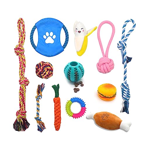 TAKOXIA Hunde Seil Apportierspielzeug Zerrspiel für Welpen Zahnen Kauen Backenzähne Spielzeug Hunde Apportierspielzeug für Indoor Hunde von TAKOXIA