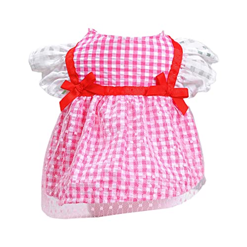 TAKOXIA Hundekleid mit Schleife, für kleine Hunde, Mädchen, Haustierkleid, Prinzessinnenkleid, Welpenkleid von TAKOXIA