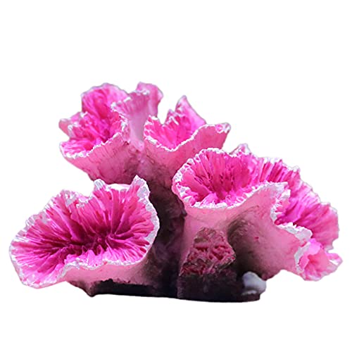 TAKOXIA Künstliche Korallenpflanze, bunte Kunstharz-Ornamente, Aquarium-Dekoration, Polyresin-Simulationskoralle für Fische von TAKOXIA