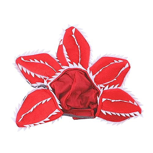 TAKOXIA Lustiger Hut, Demogorgon, gruseliges Blumen-Kostüm, Geburtstag, Haustierzubehör, niedlich, verstellbare Aufkleber von TAKOXIA