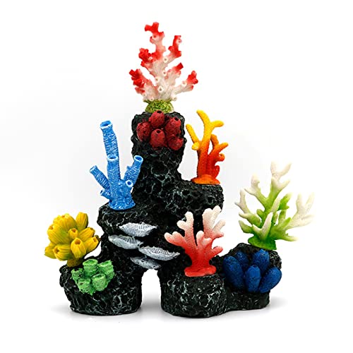 TAKOXIA Polyresin Korallenornamente, Aquarium-Dekoration, 21,6 x 7,6 x 22,9 cm, künstliche Korallenornamente, Fisch für Korallenriff-Dekorationen von TAKOXIA