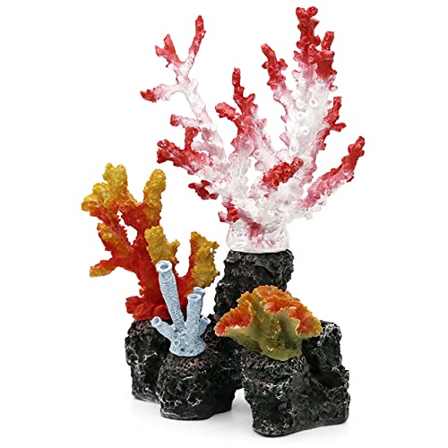 TAKOXIA Polyresin Korallenornamente, Aquarium-Dekoration, 21,6 x 9,9 x 27,7 cm, künstliche Korallenornamente, Fisch für Korallenriff-Dekoration von TAKOXIA
