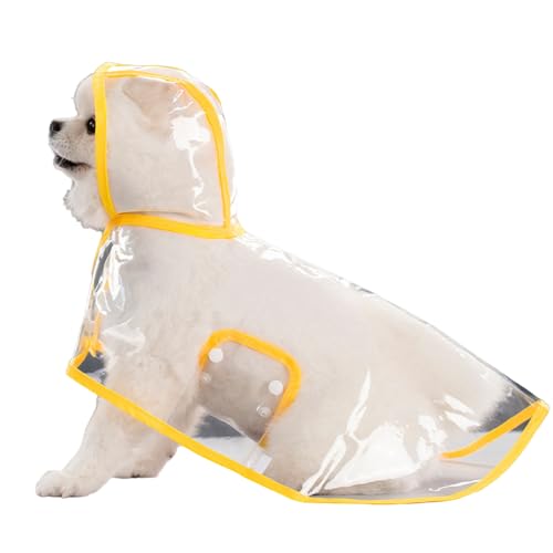 TAKOXIA Transparenter Hunde-Regenmantel, geeignet für große, mittelgroße und kleine Hundekleidung, winddicht und wasserdicht von TAKOXIA