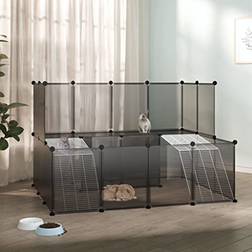 Animals & Pet Supplies Kleintierkäfig Schwarz 143x107x93 cm Größe PP und Stahl von TALCUS