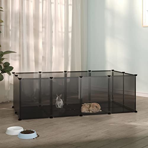 Animals & Pet Supplies Kleintierkäfig Schwarz 144x74x46,5 cm Größe PP und Stahl von TALCUS