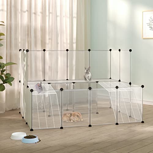 Animals & Pet Supplies Kleintierkäfig Transparent 143x107x93 cm Größe PP und Stahl von TALCUS