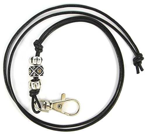 TAMEHO Original Leder Pfeifenband für Hundepfeifen mit dekorativen Designer Charms (Schwarz) von TAMEHO