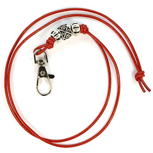 TAMEHO Original Leder Pfeifenband mit dekorativen Designer Charms (Rot) von TAMEHO