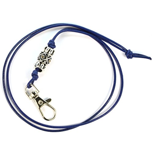 TAMEHO Original Pfeifenband Blau aus Leder mit dekorativen Designer Charms PRP - Handgefertigt in Deutschland - von TAMEHO